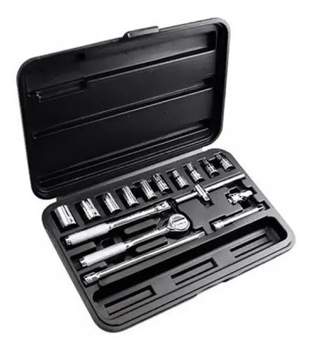 Juego de Dados/Cubos 6pts Mando 1/4" 18 Piezas Métrico Stanley 86-117 - Imagen 2